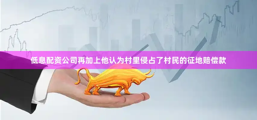低息配资公司再加上他认为村里侵占了村民的征地赔偿款