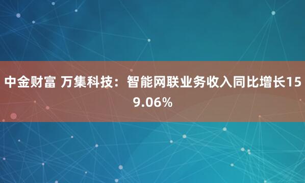 中金财富 万集科技：智能网联业务收入同比增长159.06%